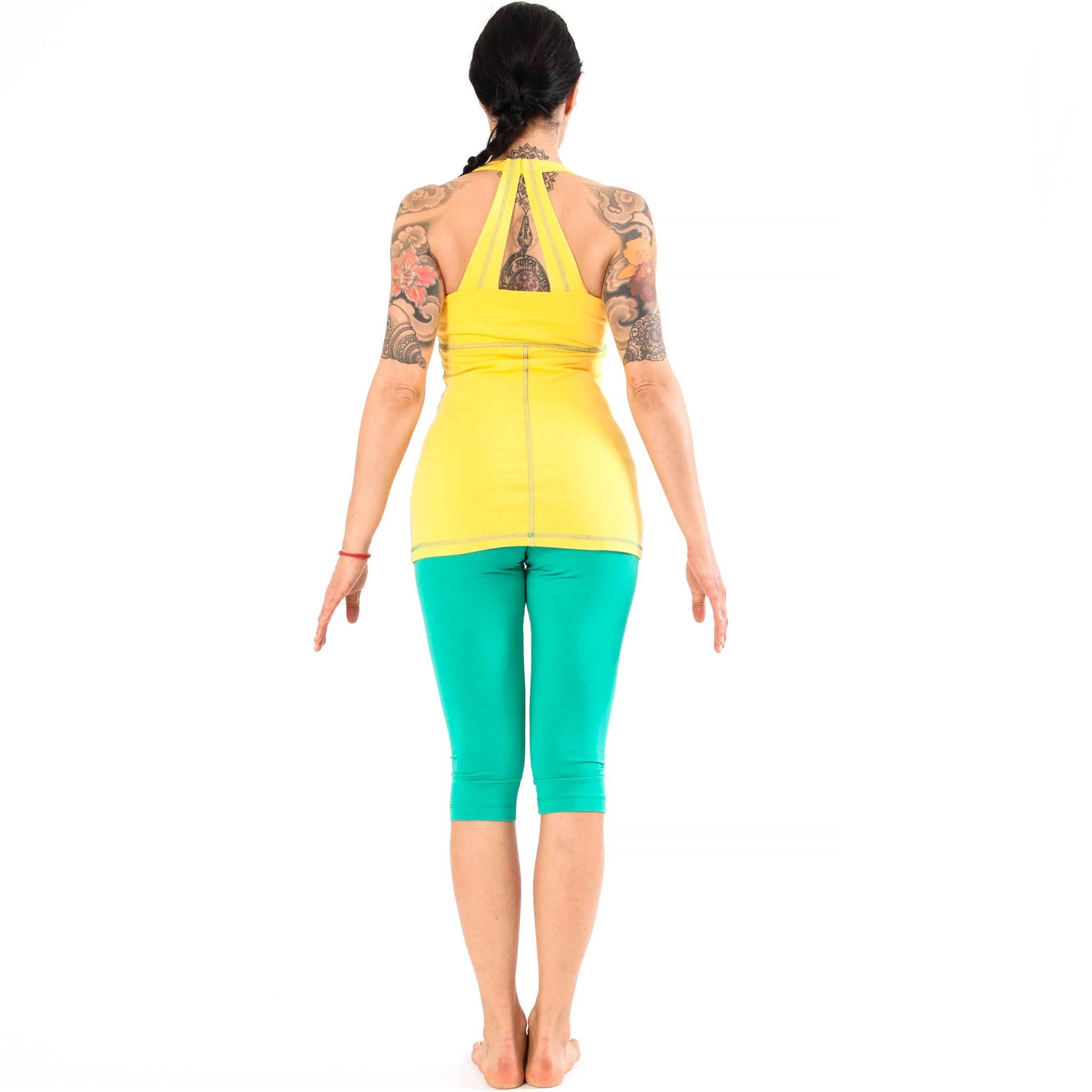 Leggings Yoga Verde Corto - Fascia Alta - Anahata Chakra