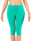 Leggings Yoga Verde Corto - Fascia Alta - Anahata Chakra