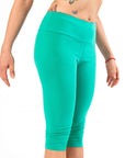 Leggings Yoga Verde Corto - Fascia Alta - Anahata Chakra
