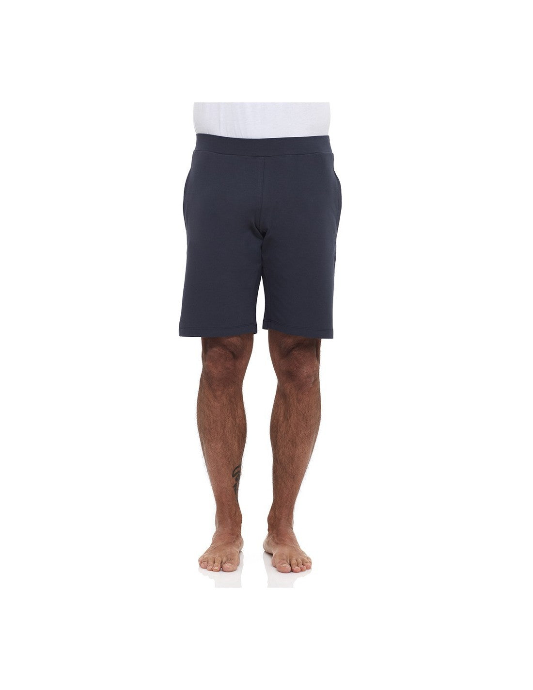 PANTALONE YOGA UOMO CORTO BLU CON STAMPA &quot;OM&quot;