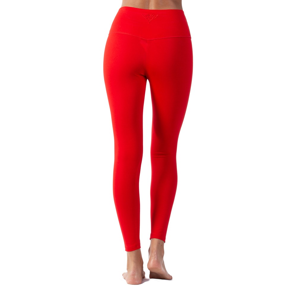 High-Waisted Yoga Leggings With Embroidery - Microdream