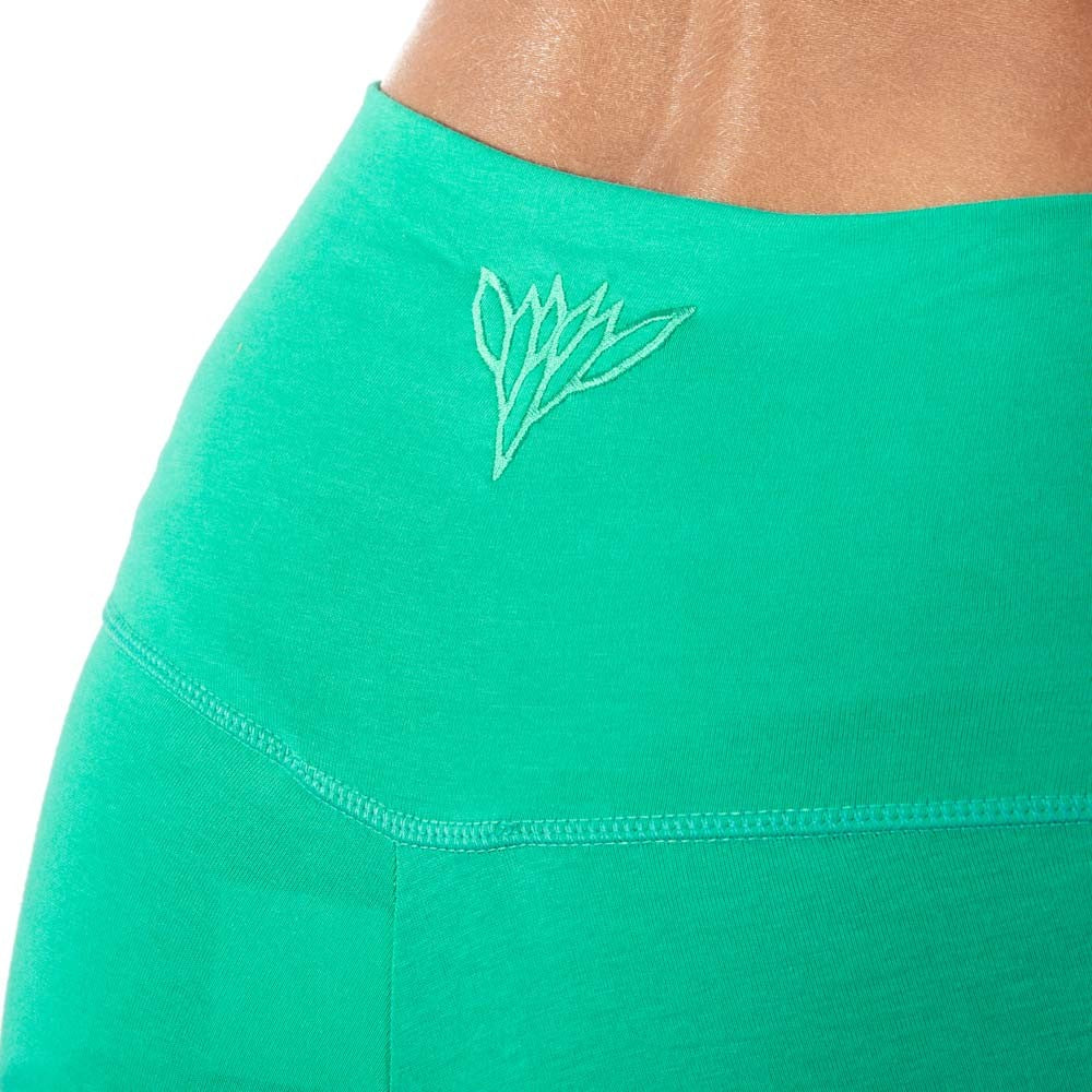 High-Waisted Yoga Leggings With Embroidery - Microdream