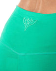 High-Waisted Yoga Leggings With Embroidery - Microdream