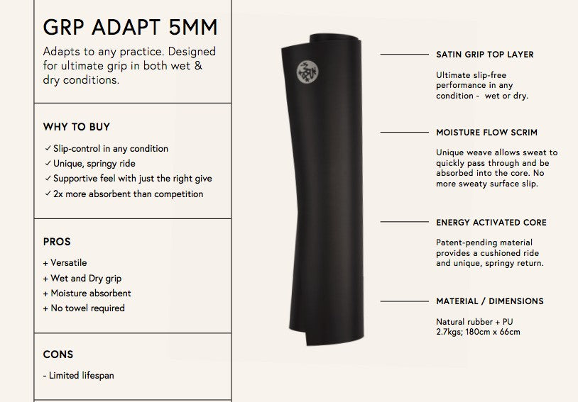 copy of GRP Adapt 5mm tappetino yoga - nero - Tappetino Yoga | YogaEssential