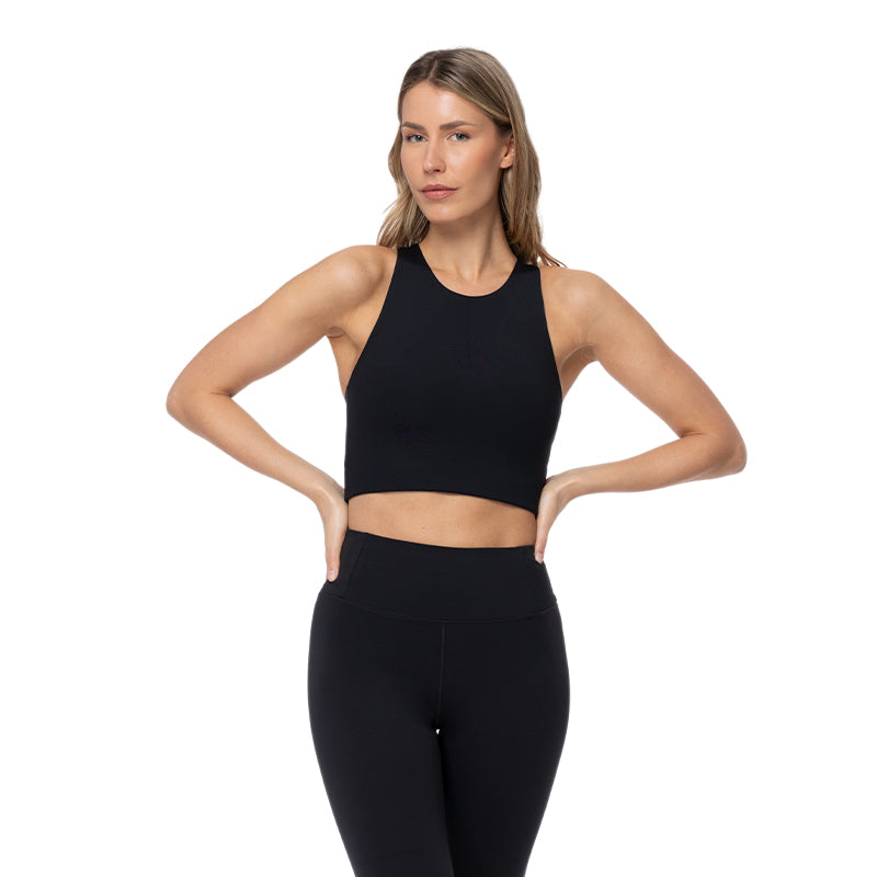 Dylan Crop Bra (Black) - Girlfriend Collective