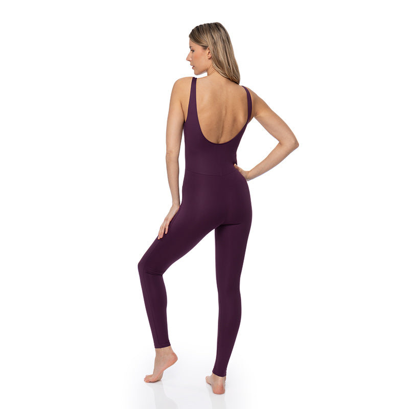 Scoop back unitard Girlfriend Collective - Plum