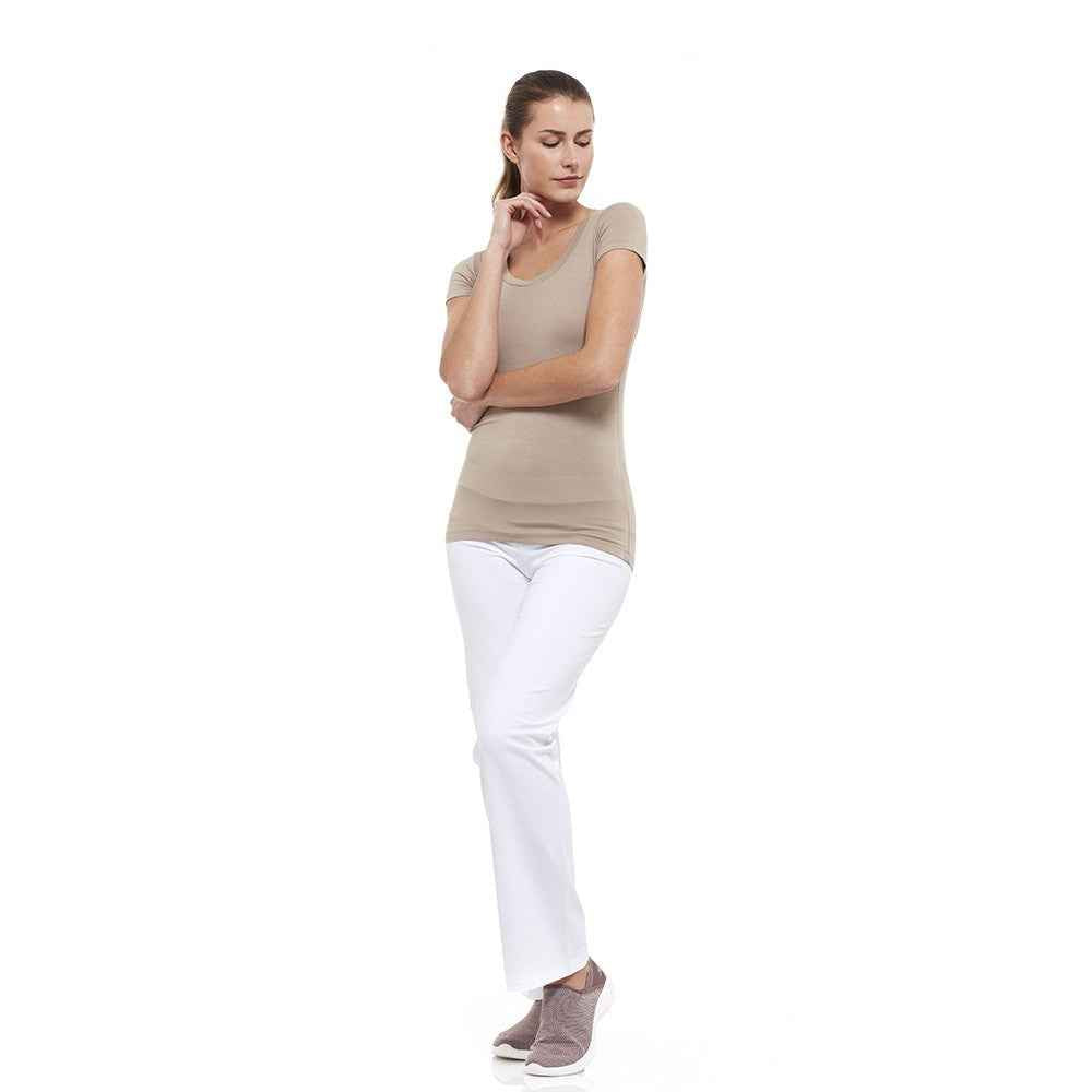 Guru-Shop, Maglietta Yoga T-Shirt di Cotone Fiore Della Vita, Nero/marrone, Dimensione Indumenti:S (34), Magliette top