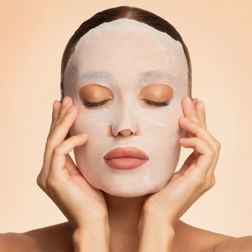 Maschera viso anti-stress 100% bamboo con estratto di Mela Rosa dei Monti Sibillini e acido ialuronico