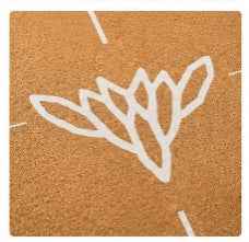 Tappetino yoga YOGAESSENTIAL  in sughero con disegno Mandala Bianco e logo